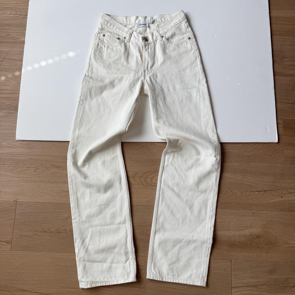Weekday Jeans White Denim Straight Leg Jeans 27 Minimalist
